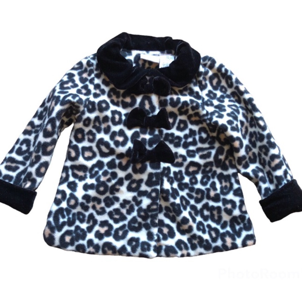 Velvet/Fleece Leopard Print Jacket